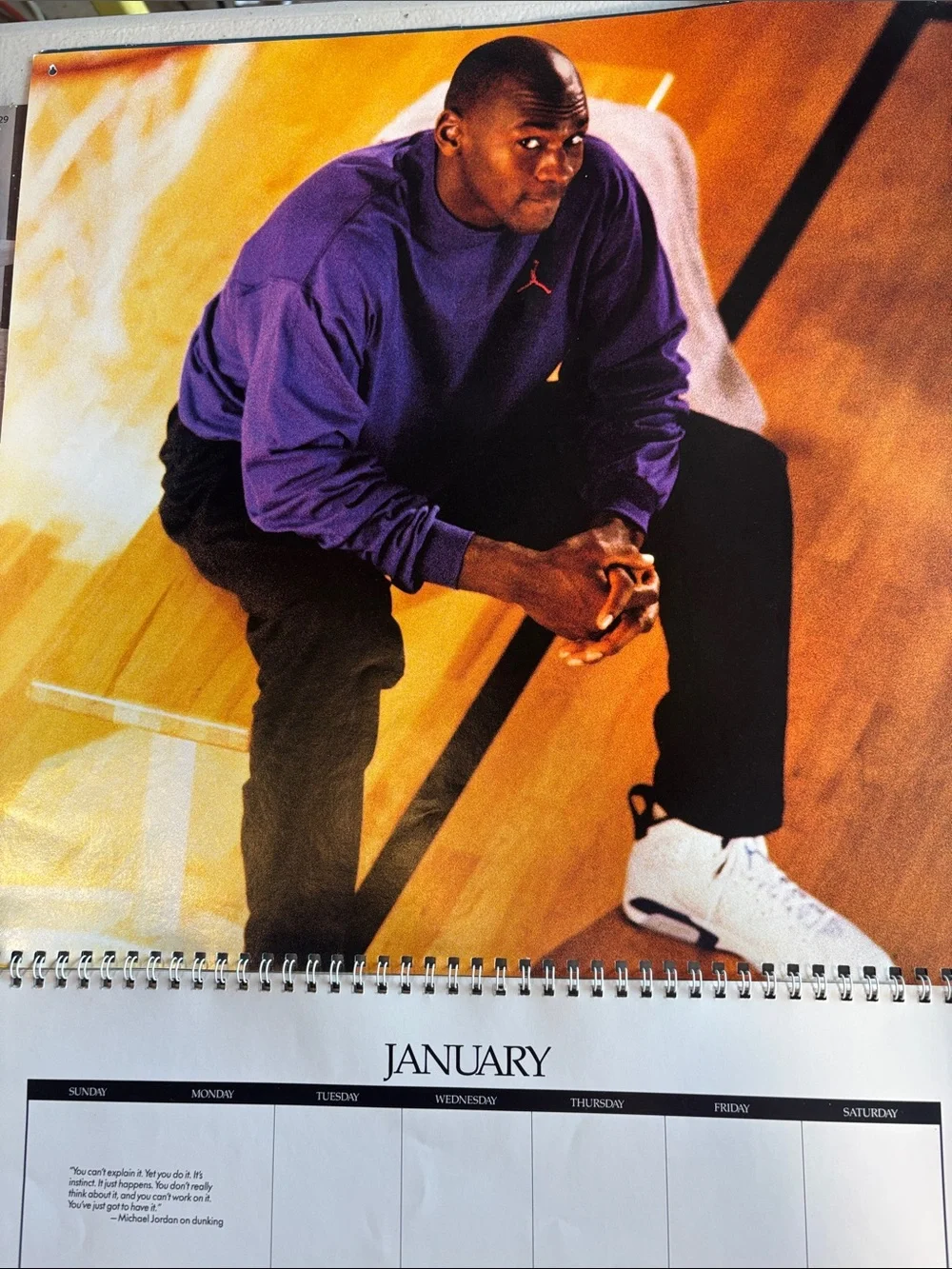 Vintage 1992 Michael Jordan Nike Complete Unused 16 Month Wall Calendar